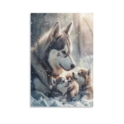 Husky siberiano cuadros decoracion pinturas murales y poster en lienzo de 50x75cm