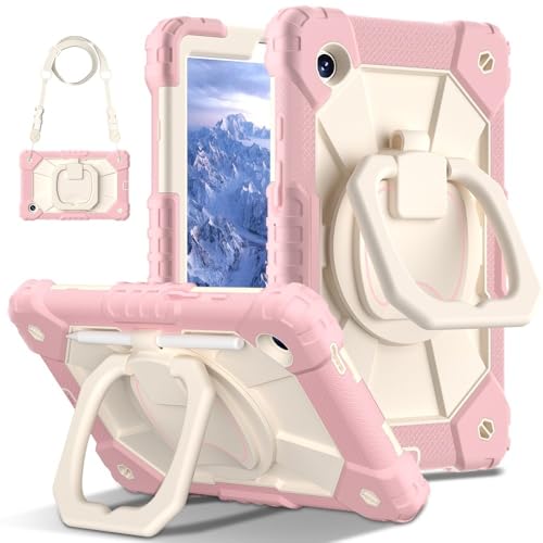 Coque antichoc Galaxy Tab A11 Plus or rose pour travailler en voyage