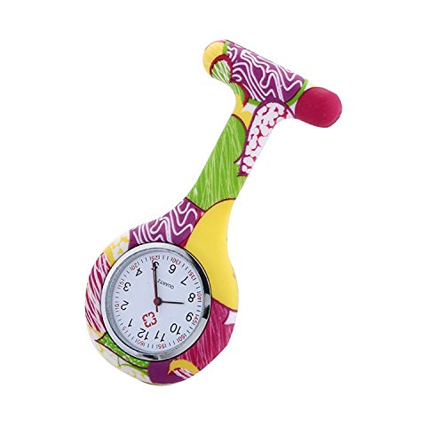 Ruiio - Reloj de silicona para bolsillo de enfermería, Colorful 1, 8.3*2.5cm Cover