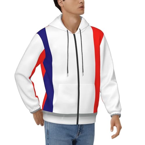 Sweat à capuche homme contre le froid coupe décontractée imprimé français