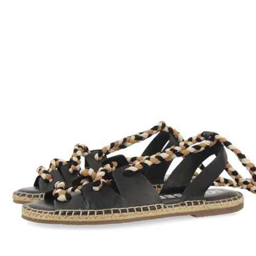 Sandales cuir femme espadrilles cordes tressées nu-pieds peau bani