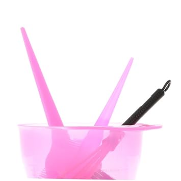 Pink Hair Dye Tools 5 Piece Set for Salon and School Use