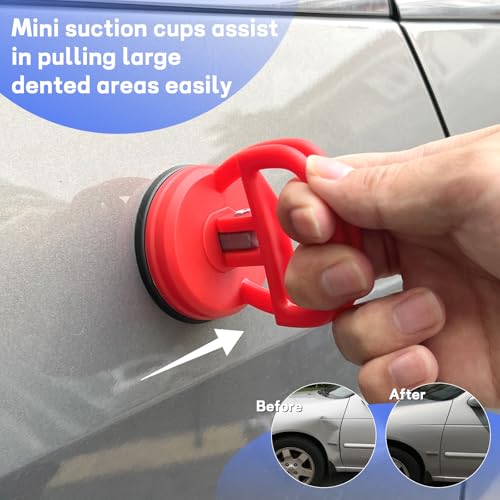 Image of PDR Paintless Dent Repair Kit, Car Dent Removal Tools with 100W Glue Gun, Puller, Tabs, Rubber Hammer, Mini Suction Cups - Professional Auto Body Dent Repair Tools for Car Small Dents & Hail Dent