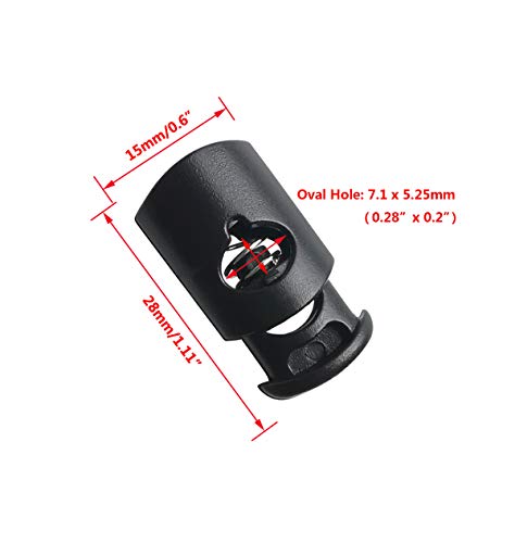 D Drneeko 30 Pcs Plastic Drawstring Toggle Spring Stop Single Hole String Cord Locks For Lanyard, Luggage, Clothing, Backpack, Sportwear, Shoelace, Tent #TOP1