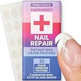 Nail Repair Patches - Clear Self-Adhesive Broken Nail Patches for Broken Fingernails - Split Fingernail Repair Sheet Instant Protection for Chips and Splits - 32 Pre-Shaped Tabs Manicure Saver Kit