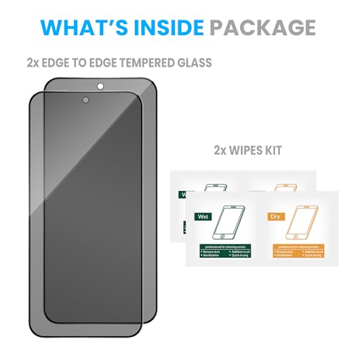 Image of FIRST MART Privacy Tempered Glass for Oppo Reno 14 Pro, 2 Pack | Anti-Spy 9H Screen Protector, Edge-to-Edge, Case-Friendly, Scratch Resistant, Bubble-Free