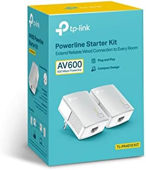TP-Link TL-PA4010 KIT Powerline adapter (600 Mbit/s Powerline, 1 x 10/100 Mbit/s Ethernet Ethernet, energooszczędny, kompatybilny ze wszystkimi popularnymi adapterami Powerline) biały