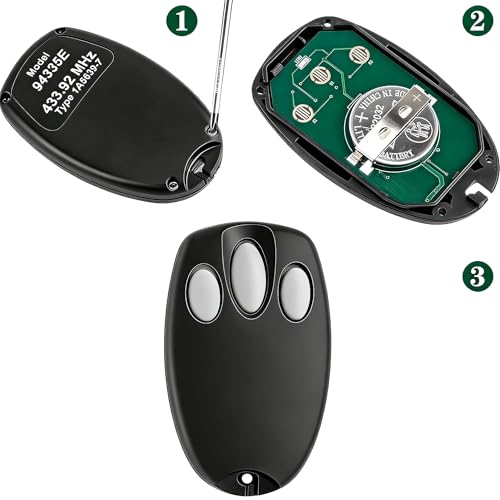 Télécommande 94335E Chamberlain émetteur de remplacement garage ML700 Merlin+ C945