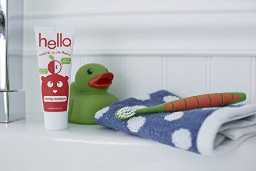 Hello 4325630444 Natural Apple Flavor Kids Fluoride Free Training Toothpaste thumb #9