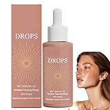 Bräunungstropfen Zum Trinken, Tanning Drops Verleiht Eine Natürliche Und GleichmäßIge Bräune, Selbstbräuner für Körper und Gesicht, für alle Hauttypen