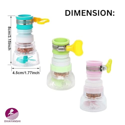 Image of DIVAYANSHI Tap Filter for Kitchen Sink - Tap Shower & Water Tap Nozzle, Multipurpose Tap Filter Nozzle for Kitchen, Bathroom & Handwash, gardening, Durable & Splash-Proof (Pack of 2)