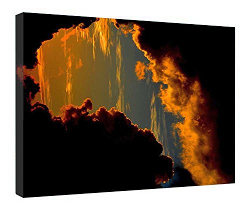 Feu dans les nuages toile encadrée bois pour habiller un mur vide