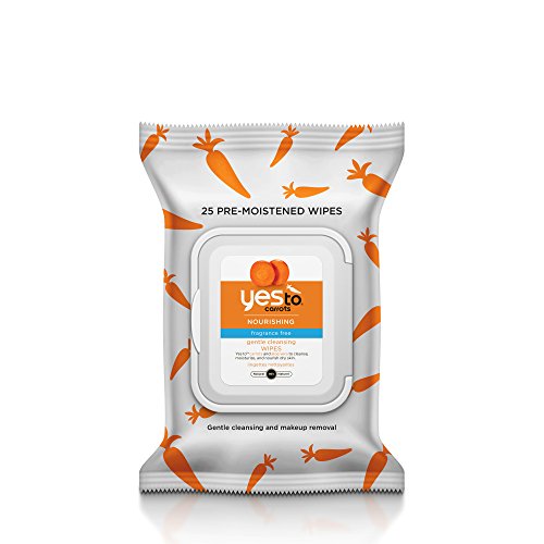 Yes To Carrots Fragrance-Free Gentle Cleansing Wipes, 25 Count