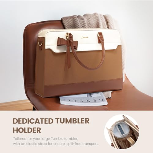 Image of LOVEVOOK Laptop Tote Bag for Women,Leather Work Bag, Waterproof Business Teacher Bag,Large Computer Handbag Purse Briefcase,Office Gifts for Women