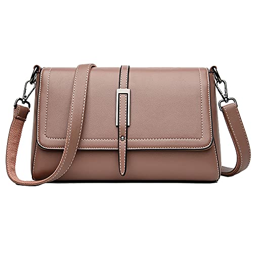 Sac bandoulière pour Femme en Cuir PU Clutch Petit élégant Sac à épaule Satchel Sac à Main porté épaule Mode Sac à Main porté bandoulière pour Dames Mère Rose Nude Cover