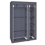 42' Portable Clothes Closet Wardrobe Storage Organizer Garment Rack with Non-Woven Fabric and...