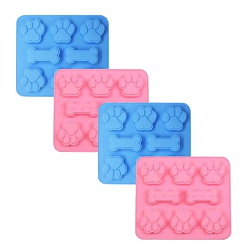 Molde para helado de silicona huella de perro 4 pcs miniatura 1