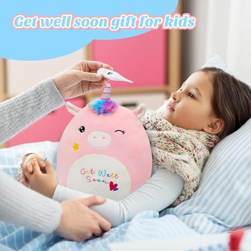Image of Easfan Get Well Soon Unicorn Plush Pillow Soft Plush Toy Get Well Soon Gifts for Kids Patient Feel Better for Women Throw Pillow Sofa Cushion Home Decoration
