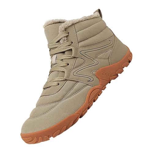 Generisch Zapatillas de deporte para hombre 48 botas de nieve altas botas de nieve moda casual zapatillas transpirables planas casuales zapatos de invierno acolchados cálidas para mujer con pompones