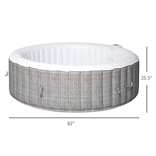 Outsunny 82'' x 26'' Portable Hot Tub 4 Person Outdoor Inflatable Round Heated Tub Spa with 130 Bubble Jets, Filter Pump… - Image 4