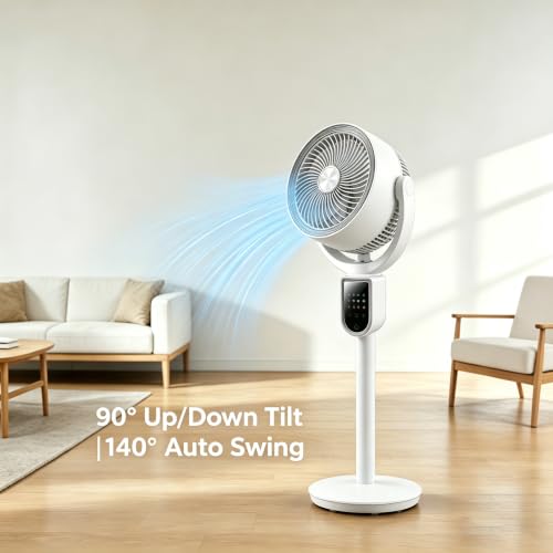 VanSmaGo 3-in-1 Floor Table Pedestal Fan，180° Oscillating Standing Fan — view 3