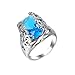KnBoB chapado en plata talla ovalada azul claro Cubic Zirconia