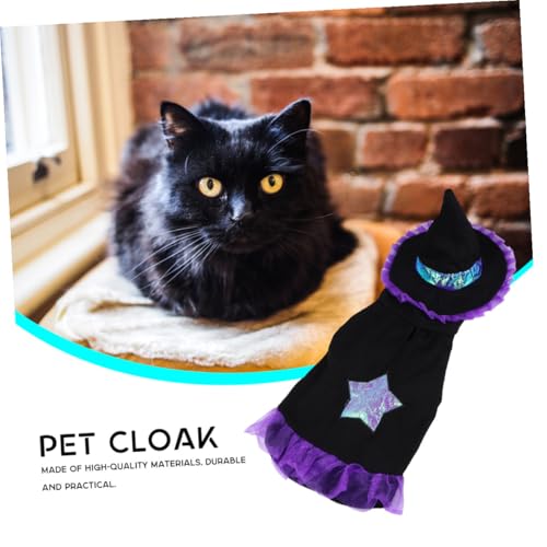Disfraz de brujo para perros talla L morado miniatura 4