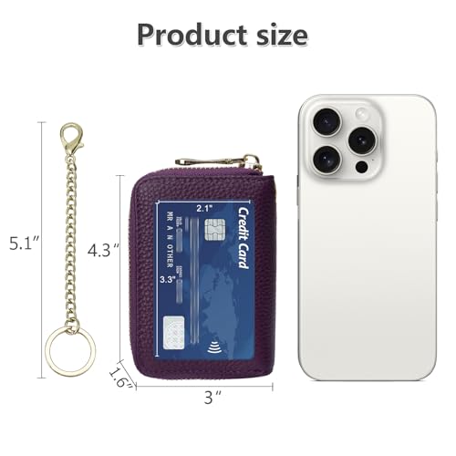 Image of imeetu Rfid Credit Card Holder,Genuine Leather Businese Card Case,Rfid Blocking Wallet for Women & Men