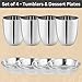 WG inc Stainless Steel Dinnerware Set of 32 Pcs (Dinner Plates, Cups, Dishes, Bowls) Metal Dinnerware Sets, Dishwasher Safe, Reusable Dinner Set for Home Kitchen Camping - Service for 4