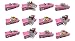 12 Classic Car Party Food Boxes - Pink Birthday Set