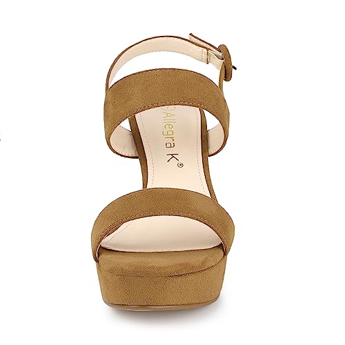 Image of Allegra K Women's Slingback Platform Heels Chunky High Heel Sandals