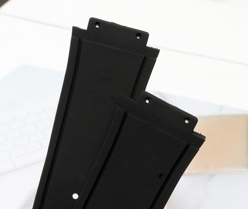 26 * 19mm black diamond Silicone Rubber Wrist Bracelet steel butterfly Buckle For strap watch band4