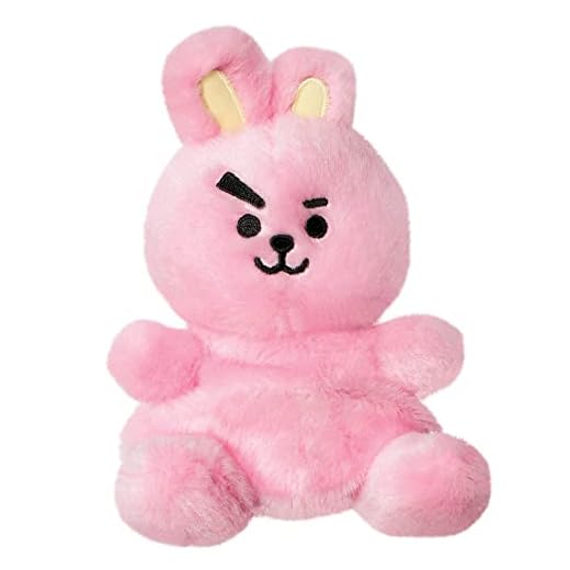 Aurora World- Aurora, 61510, BT21 Cooky Palm Pal, 13 cm, Eco-Friendly Plush, Pink, Pink