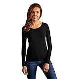 Maschinenwaschbar bis 40° Promodoro Langarmshirt Slim Fit Damen, L, Schwarz