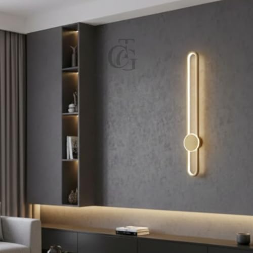 Image of Modern 900mm Simple All Copper LED Long Tube Wall Light Copper LED Long Tube Wall Light for Bedroom, Living Room- 3 in 1 Colours | Warm White, Natural White, Cool White (Gold)