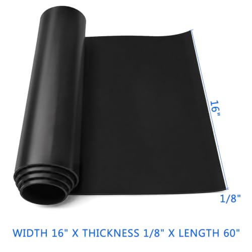 Image of WochiTV Solid Rubber Sheets, 16 inch Wide x 1 /8 inch Thick x 60 inch Long Neoprene Rubber Rolls Perfect for DIY Gasket Material, Sealing, Liner, Shield, Padding, Mat