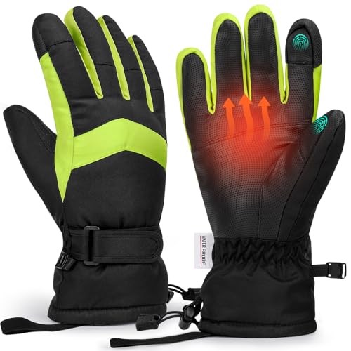 Homord Gants Hiver Homme, Imperméables, Tactiles - Ski, Snowboard, Moto, Velo, Course, Randonnée