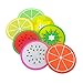JASSINS 7 Pcs Fruit Coaster, Non Slip Silicone Heat Insulation Coasters, Cute Slice Drink Cup Mat for Bar Kitchen and Patio Tabletop