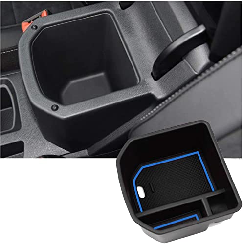 LFOTPP Caja de Almacenamiento de Reposabrazos para V W T-ROC 2017-2023, Organizador de consola central con alfombrilla antideslizante, Accesorios del Coche T-ROC (Azul)