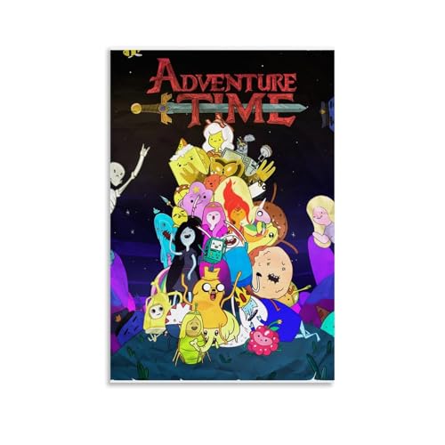 mndihceop Póster de anime de dibujos animados en tiempo de aventura, pintura decorativa, lienzo, arte de pared, póster de dormitorio, arte de pared, impresión de imagen, decoración moderna para