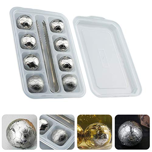 HEMOTON Conjunto Uísque Pedras De Gelo Em Aço Inoxidável Bolas 1 Bebida Rochas Chilling Reutilizável