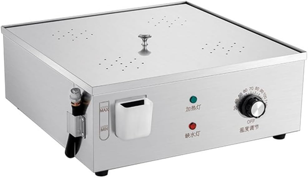 Electric Steamed Buns Machine, Four-Hole Stainless Steel Food Steamer, 30-110℃ Temperature, Dry Boiling Alarm,Silver