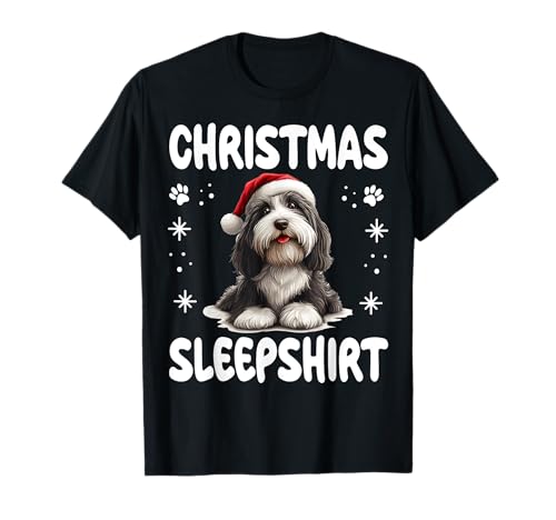 Camisón de perro Collie Barbudo Pijama Navidad Sleepshirt Camiseta