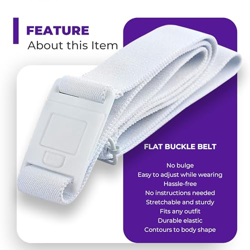 Image of Womens Belts for Jeans, Invisible Flat Buckle Belt, Adjustable Stretch Fit | Adjustable Invisible Belt with Flat Buckle, No Bulge, Comfortable All Day Fit for Jeans, Pants and Dress