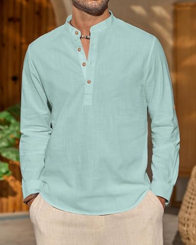 Image of Vida Loca Light Yellow Color Men Solid Cotton Blend Straight Kurta Shirt