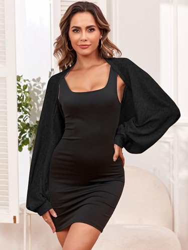 ZAFUL Women's Sheer Shrug Y2K Long Sleeve Cardigans 2025 Irregular Tie Front Bolera4