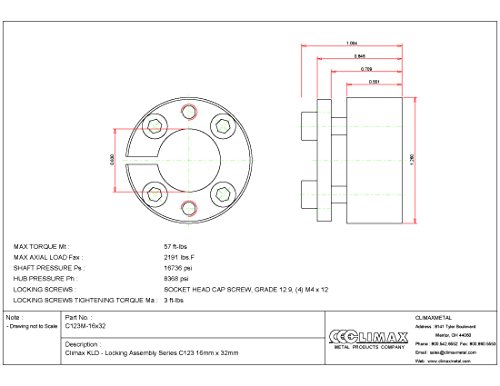 Climax Metals C123M-16X32 Series 123 Locking Assembly, Steel, 0.63