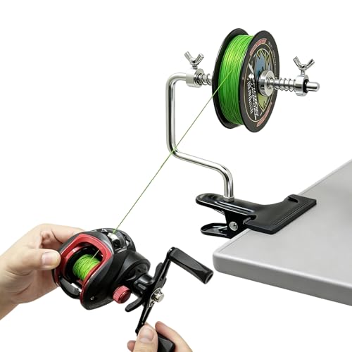 ENTXNH Fishing Line Spooler, Reel Winder Spooling Station for Spinning & Baitcasting Reels, Adjustable Anti-Twist & Snarl-preventing Design, Fits Multiple Line Spool Sizes