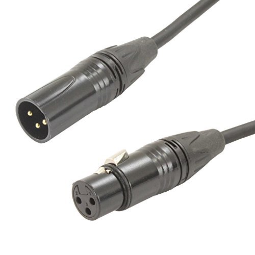 MCSPROAUDIO 2 Pack 3 pin Male to Female XLR Cable with Black Straight connectors (35 FT Foot Feet)