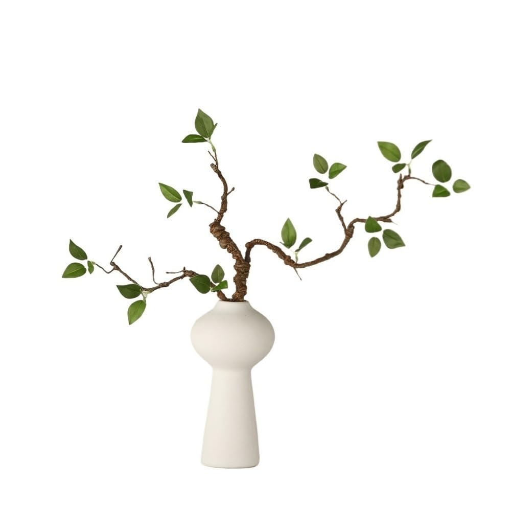 Z4T8M2K6G5 Artificial floral arrangement Living Room Decoration Simulation Green Buds Fake Branches and Leaves Arrangement Ceramic Vase